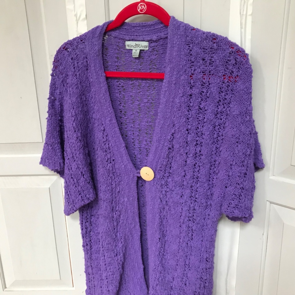 WindiRiver Purple Women's Soft Cardigan Sweater - Picture 10 of 16